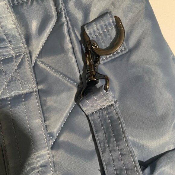 NWOT Lug Baby Yacht Carry All Zip Top Slate Blue Striped Accent Tote Bag Large - Picture 3 of 7